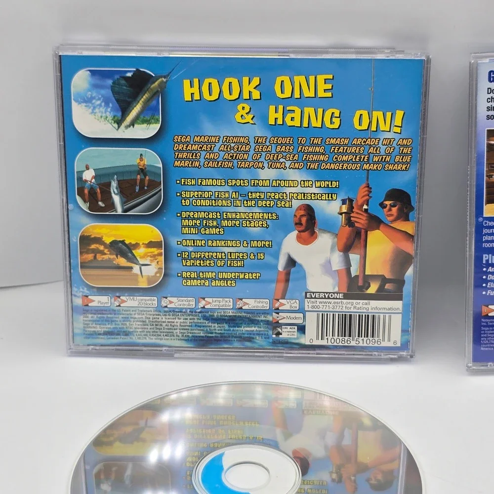 Sega Marine Fishing & Reel Fishing Wild Dreamcast NTSC-U Blue Arcade Game
